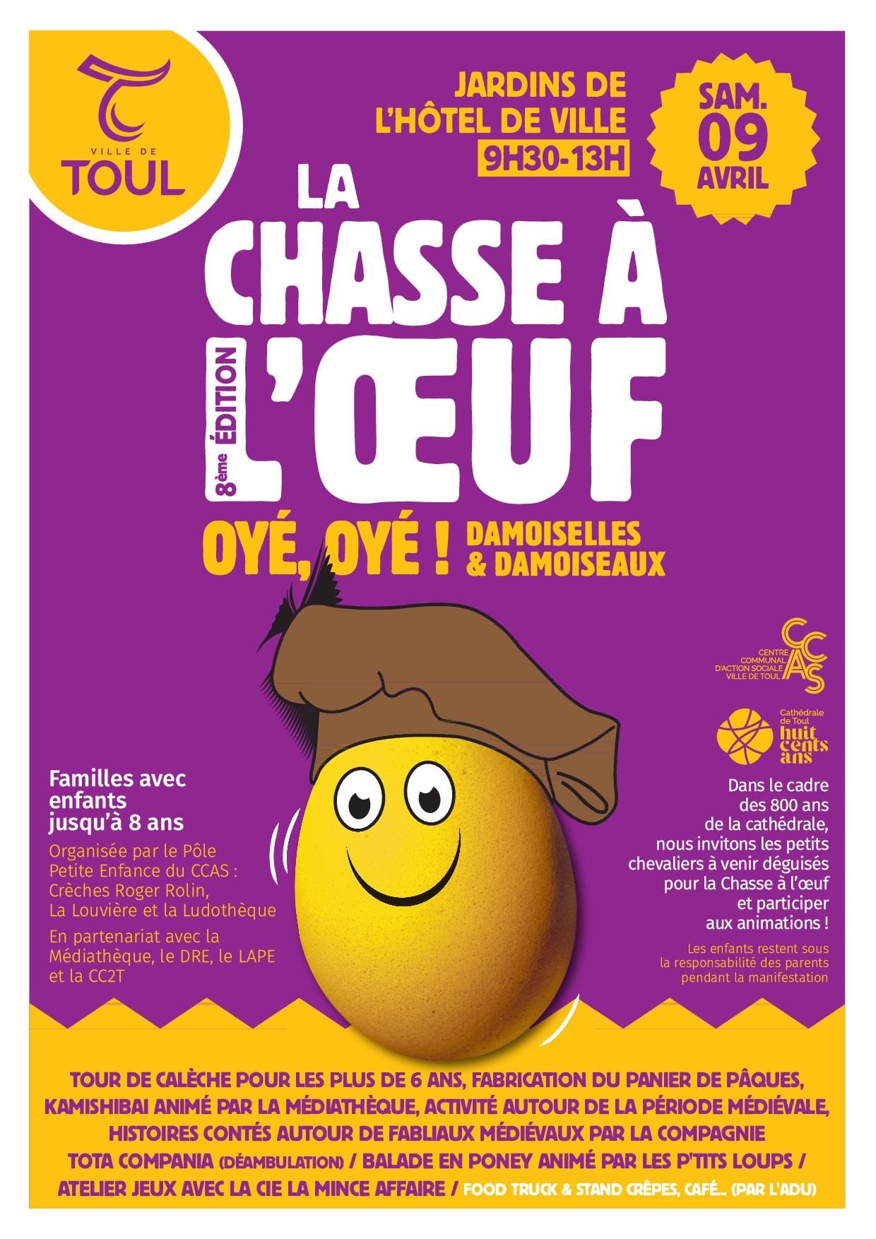 affiche chasse l'oeuf  animation pour familles à toul