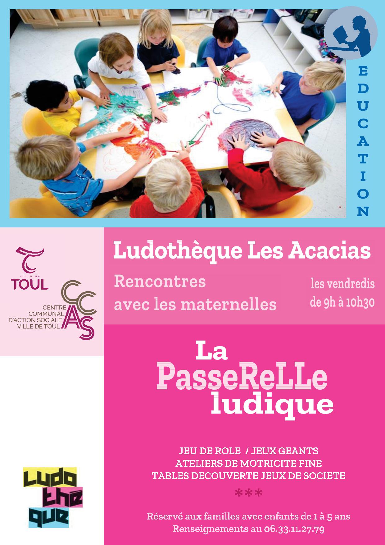 photo d'enfants en classe et informations d'atelier ludotheque