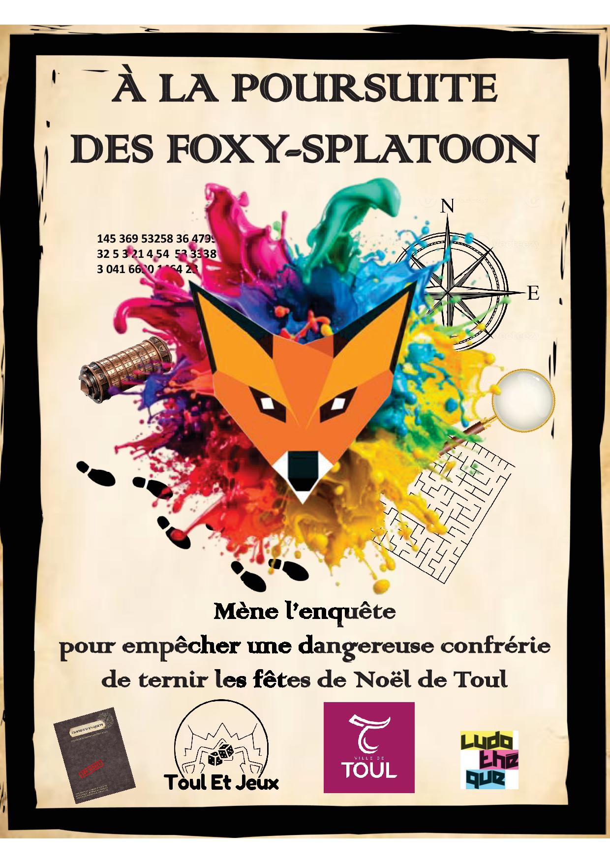 tete de renard avec boussole loupe labyrinthe pour annoncer un escape game de noel