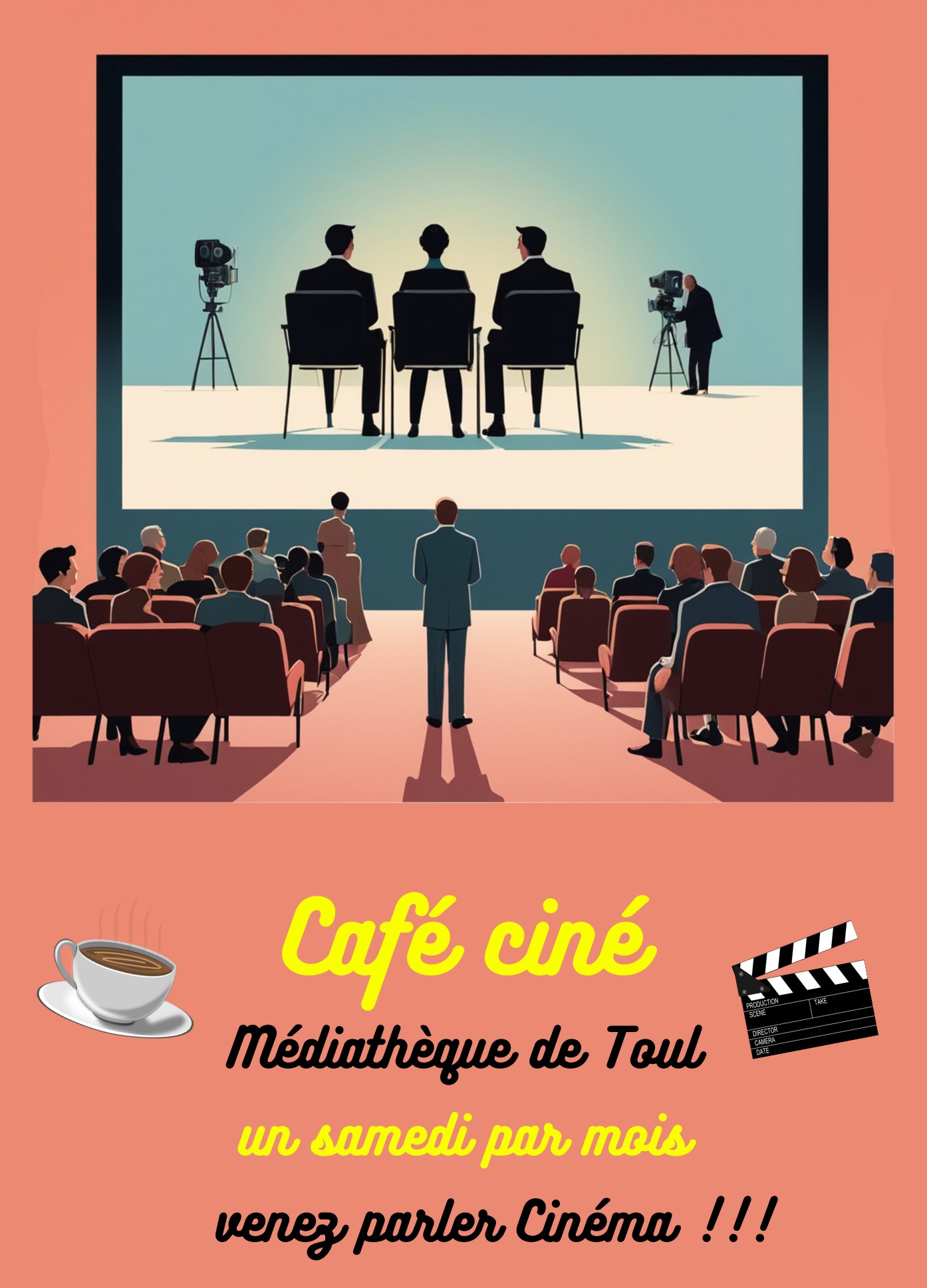 illustration de personnes qui regardent un film