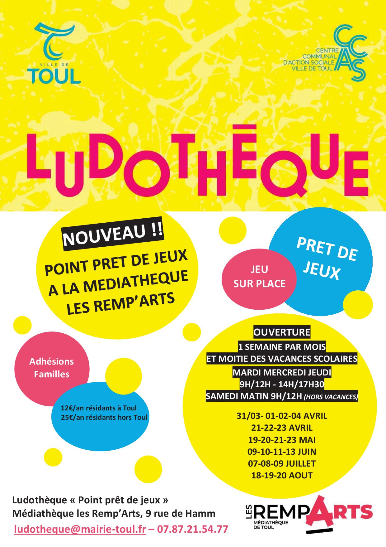 agenda ludothèque aux remp'art